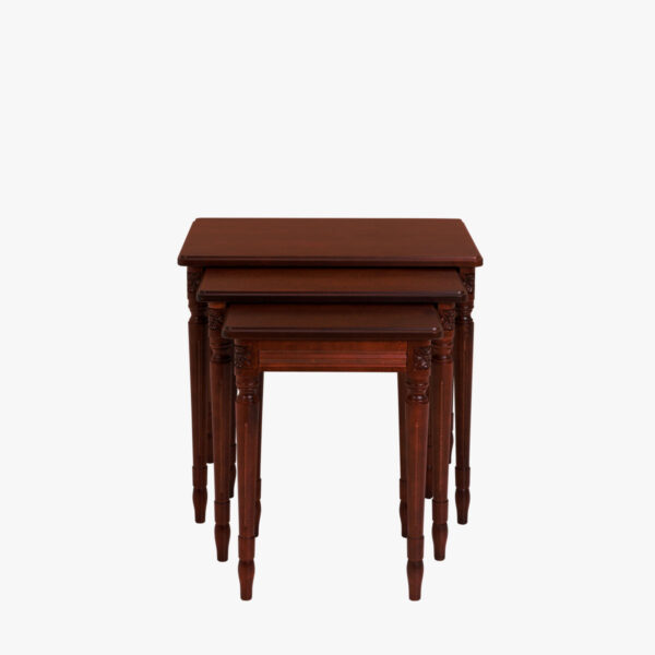 Empire-sarjapöytä 3-osainen, väri Hepplewhite eli tumma mahonki.