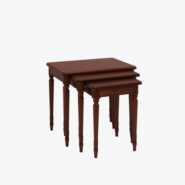 Empire-sarjapöytä 3-osainen, väri Hepplewhite eli tumma mahonki.