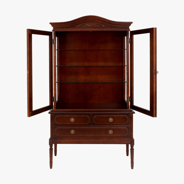 Empire hopeakaappi, väri Hepplewhite eli tumma mahonki.