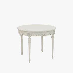 Kustavilainen pyöreä sohvapöytä, helmenharmaa - patina.