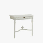 Kustavilainen 2-jalkainen peilipöytä, väri helmenharmaa-patina.