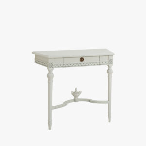 Kustavilainen 2-jalkainen peilipöytä, väri helmenharmaa-patina.