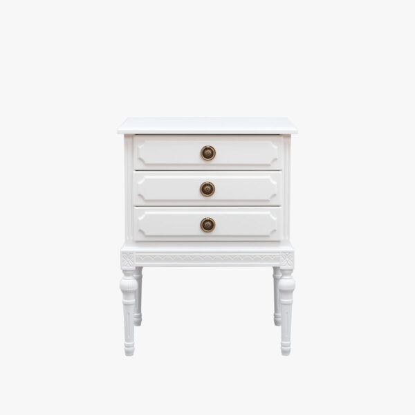 Kustavilainen lipasto, väri valkoinen.