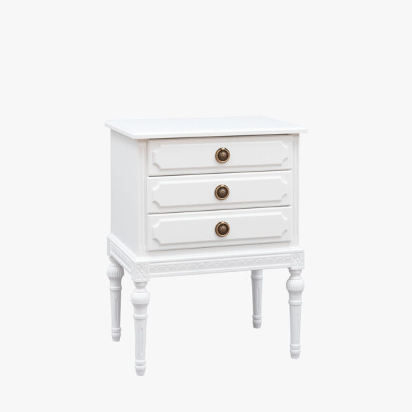 Kustavilainen lipasto, väri valkoinen.