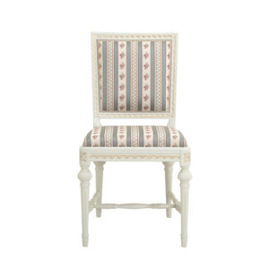 Kustavilainen tuoli verhoillulla selkänojalla