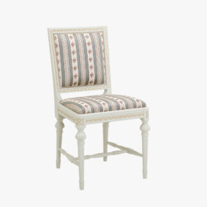 Kustavilainen tuoli verhoillulla selkänojalla