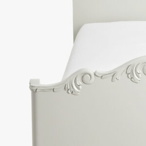 Talonpoikaisrokokoo sanky 80 x 200 cm, väri helmenharmaa-patina