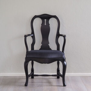 Talonpoikaisrokokoo nojatuoli, musta, valitse verhoilu