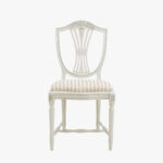 Empire Hepplewhite tuoli, helmenharmaa-patina, verhoilu Line 12 luonnonvalkoinen.