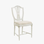 Empire Hepplewhite tuoli, helmenharmaa-patina, verhoilu Line 12 luonnonvalkoinen.