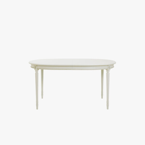 Empire ruokapöytä ovaali, väri helmenharmaa-patina.