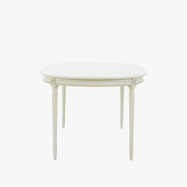 Empire ruokapöytä ovaali, väri helmenharmaa-patina.