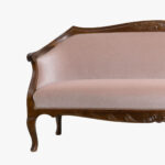 Poistotuote: Talonpoikaisrokokoo sohva, väri amerikanpähkinä, verhoilu mohair ooppera.