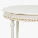 Poistotuote: Kustavilainen sohvapöytä, helmenharmaa-kulta, iso pyöreä