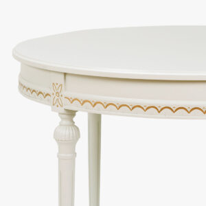 Poistotuote: Kustavilainen sohvapöytä, helmenharmaa-kulta, iso pyöreä