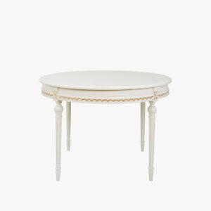 Poistotuote: Kustavilainen sohvapöytä, helmenharmaa-kulta, iso pyöreä