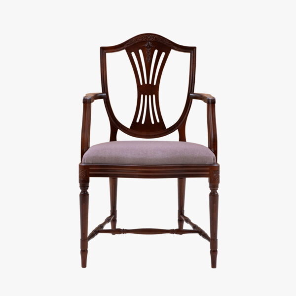 Hepplewhite nojatuoli, hepplewhite-väri, verhoiluna mohair syreeni