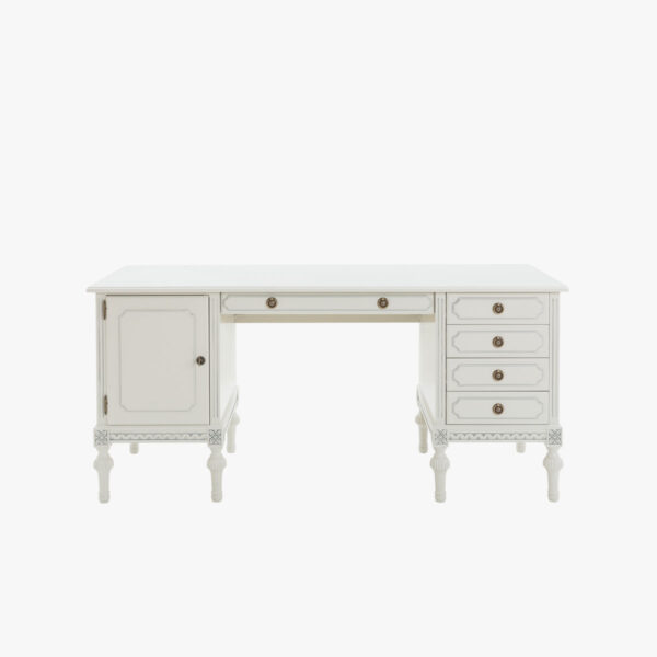 Kustavilainen kirjoituspöytä, väri helmenharmaa-patina.