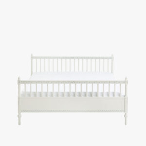 Kustavilainen sänky 160 cm, väri helmenharmaa-patina.